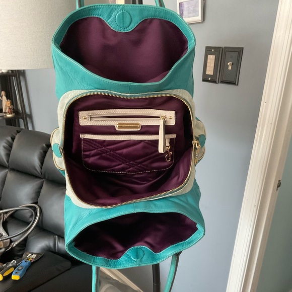 B Makowski satchel leather and canvas 3 huge compartments. EUC - Picture 3 of 11